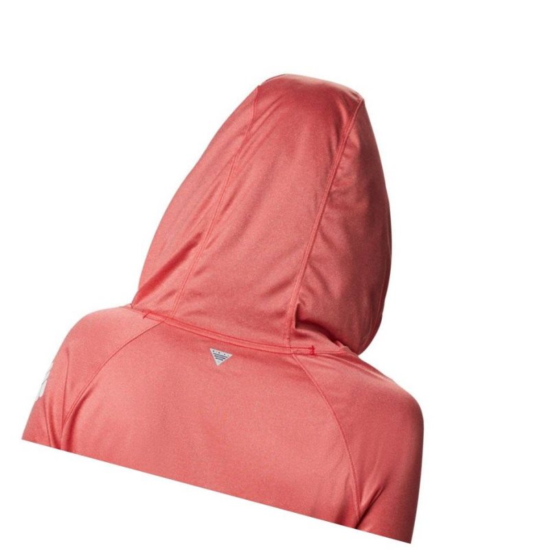 Columbia PFG Tidal Heather Kapşonlu Kadın Kırmızı Beyaz | 72160-EQCR