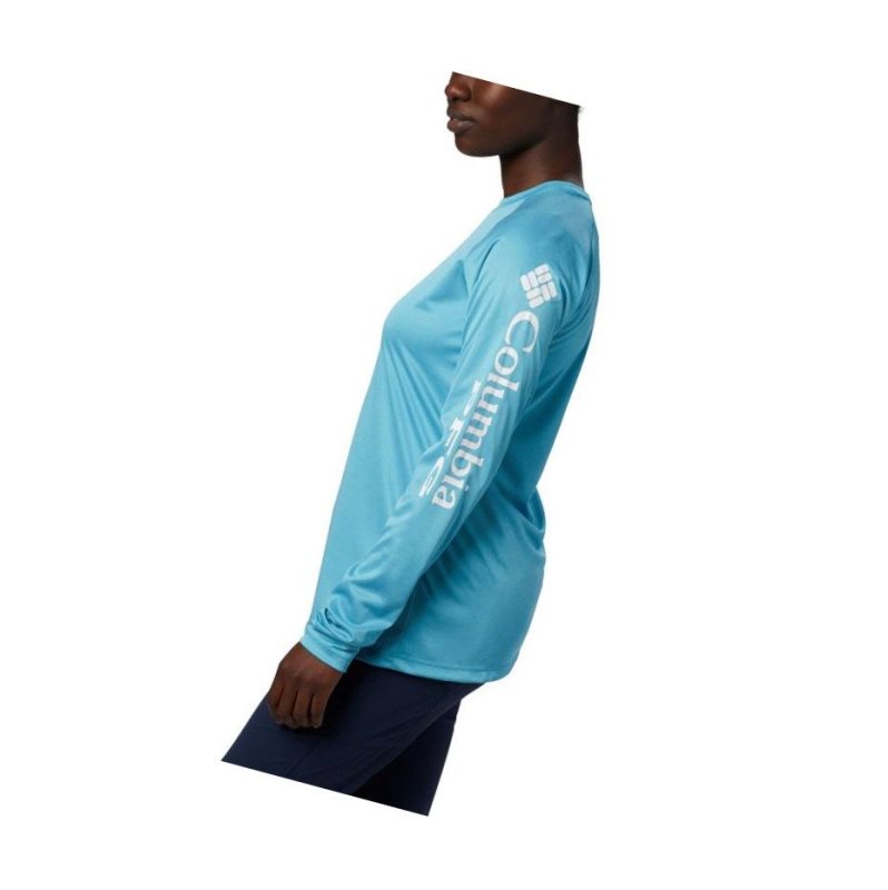 Columbia PFG Tidal Heather Long Sleeve Sweatshirt Kadın Beyaz | 27496-KVAW