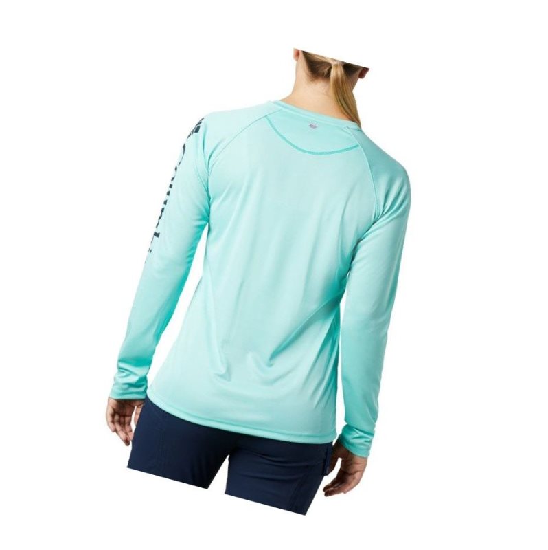 Columbia PFG Tidal Heather Long Sleeve Sweatshirt Kadın Lacivert | 16972-DLRU
