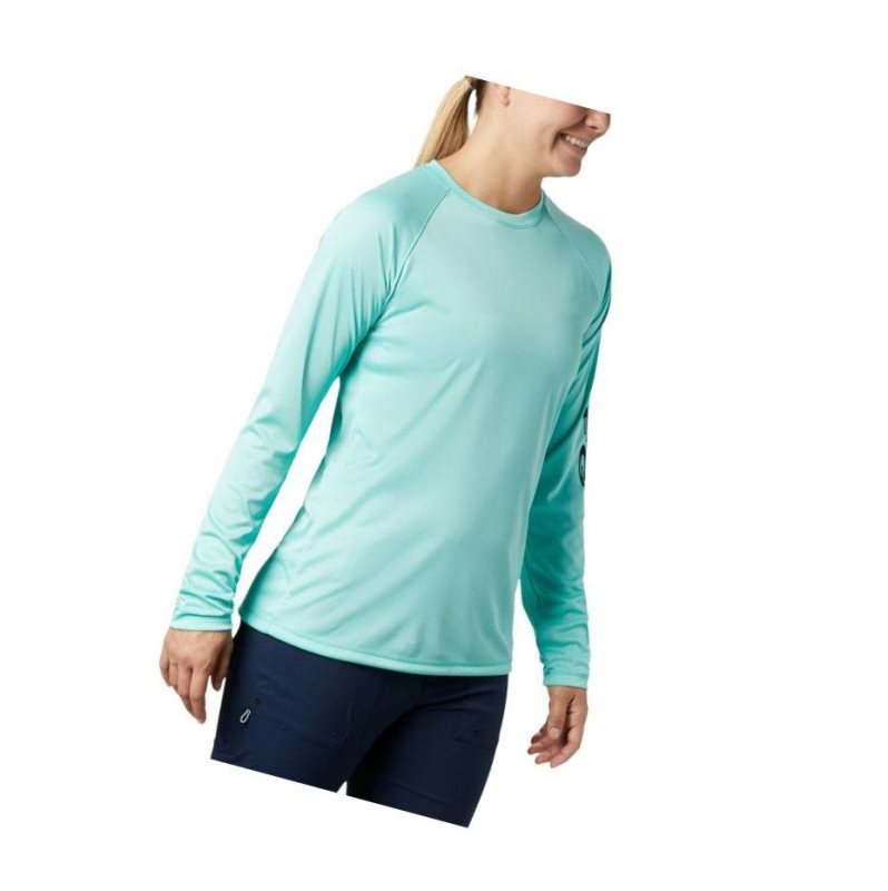Columbia PFG Tidal Heather Long Sleeve Sweatshirt Kadın Lacivert | 16972-DLRU