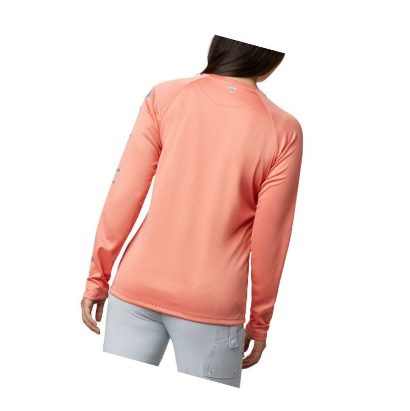 Columbia PFG Tidal Heather Long Sleeve Sweatshirt Kadın Mavi | 89160-KTHE