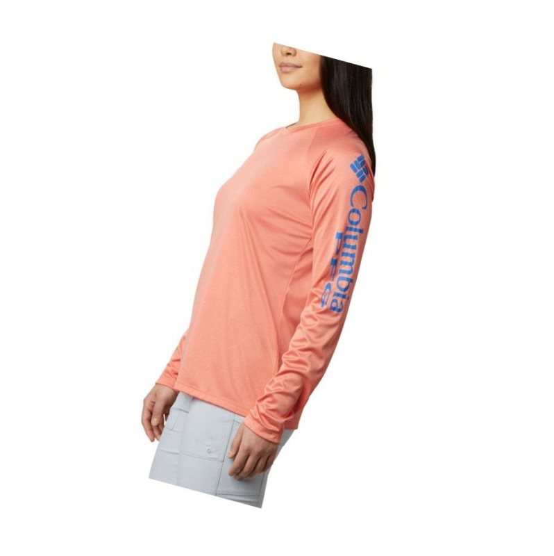 Columbia PFG Tidal Heather Long Sleeve Sweatshirt Kadın Mavi | 89160-KTHE