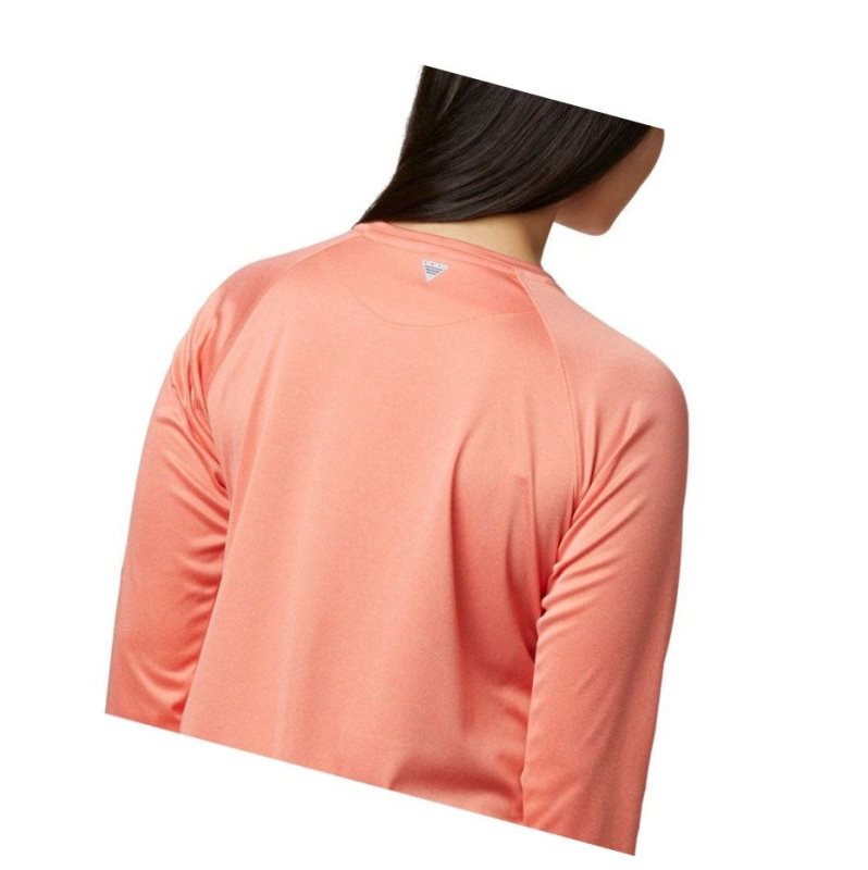 Columbia PFG Tidal Heather Long Sleeve Sweatshirt Kadın Mavi | 89160-KTHE