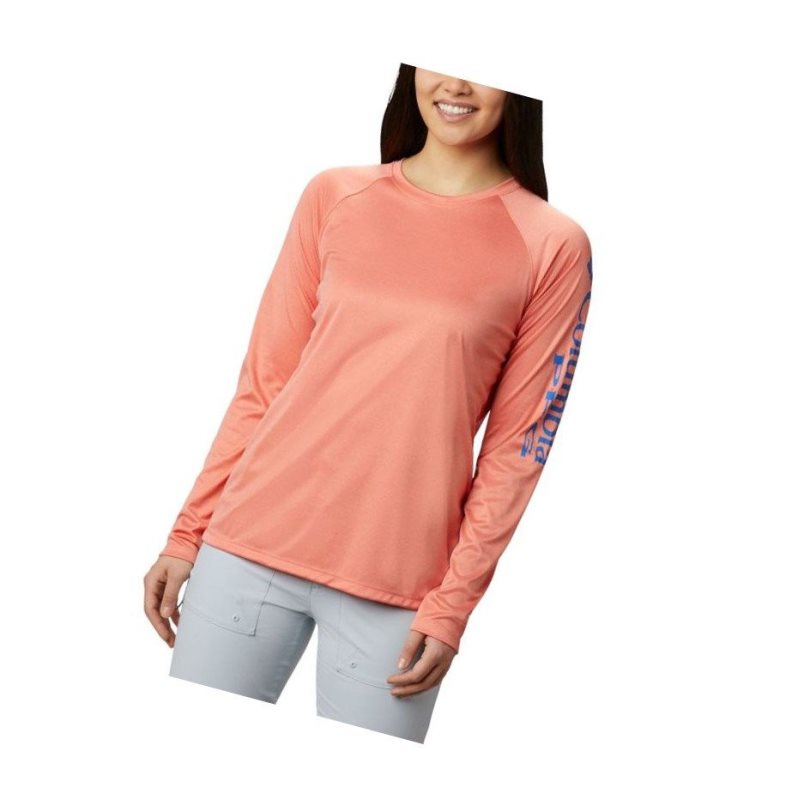 Columbia PFG Tidal Heather Long Sleeve Sweatshirt Kadın Mavi | 89160-KTHE