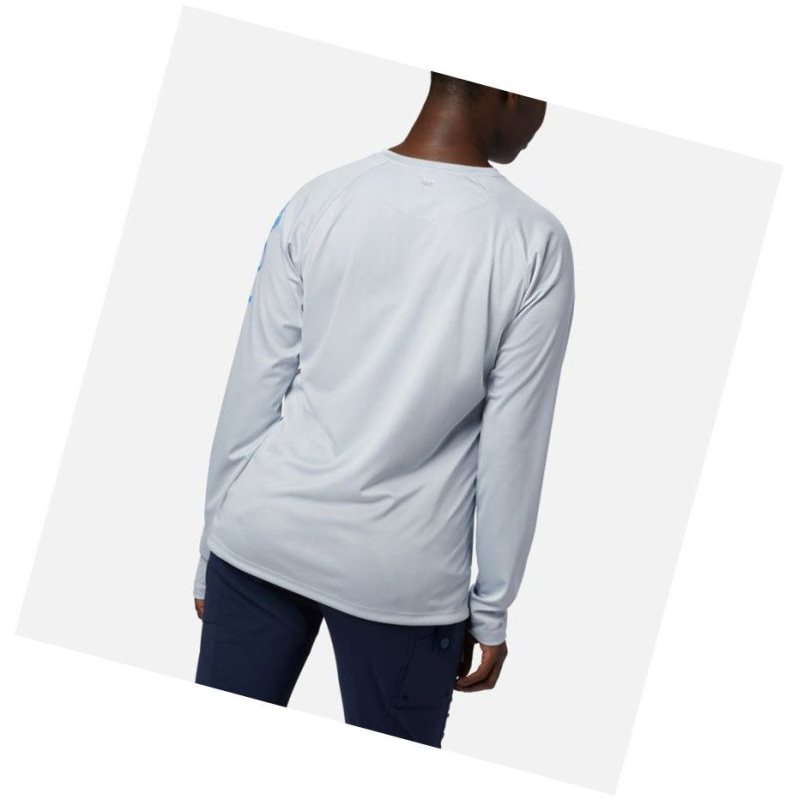 Columbia PFG Tidal Heather Long Sleeve Sweatshirt Kadın Gri Mavi | 85920-ILDQ
