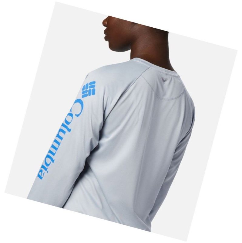 Columbia PFG Tidal Heather Long Sleeve Sweatshirt Kadın Gri Mavi | 85920-ILDQ