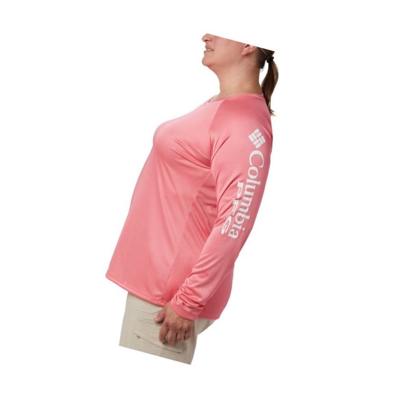 Columbia PFG Tidal II Long Sleeve Plus Size Sweatshirt Kadın Beyaz | 83146-PDXM