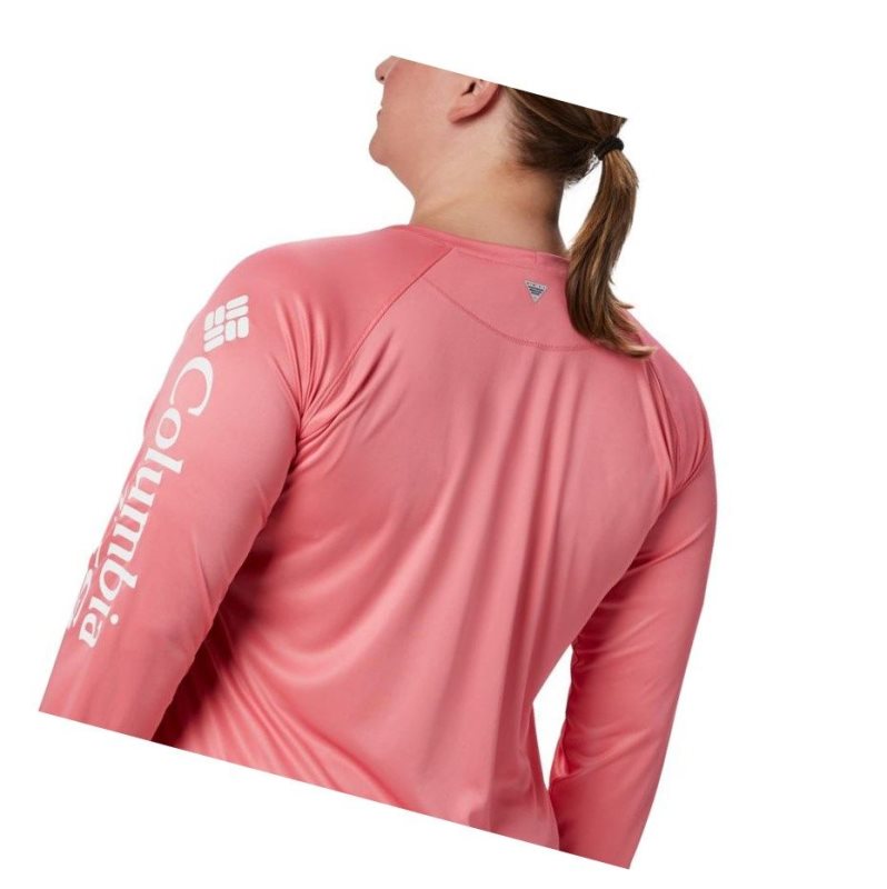 Columbia PFG Tidal II Long Sleeve Plus Size Sweatshirt Kadın Beyaz | 83146-PDXM
