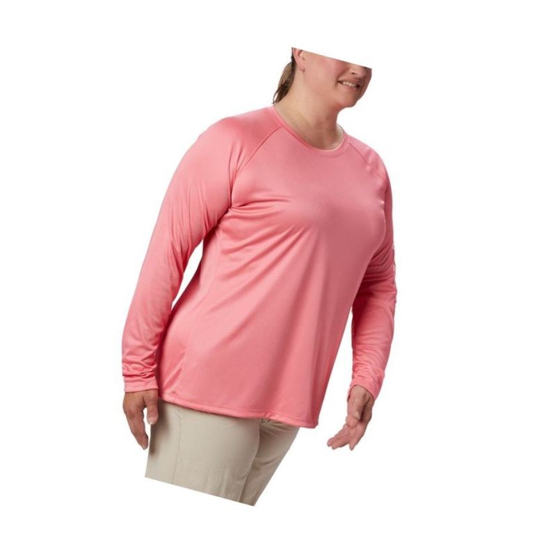 Columbia PFG Tidal II Long Sleeve Plus Size Sweatshirt Kadın Beyaz | 83146-PDXM