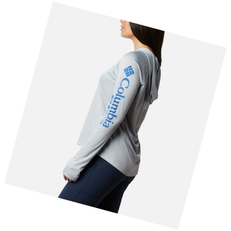 Columbia PFG Tidal Kapşonlu Kadın Gri Mavi | 82310-HFNC