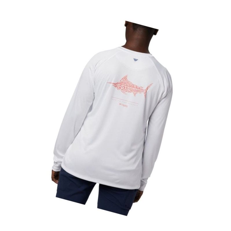 Columbia PFG Tidal Long Sleeve Sweatshirt Kadın Beyaz | 10942-RBDX