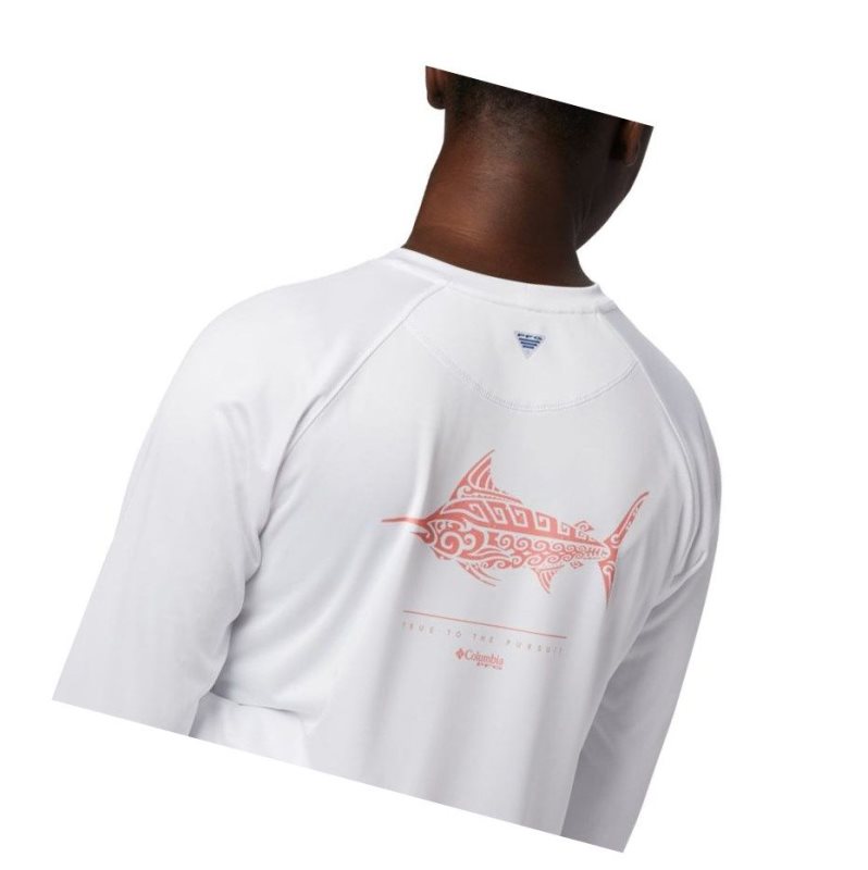 Columbia PFG Tidal Long Sleeve Sweatshirt Kadın Beyaz | 10942-RBDX