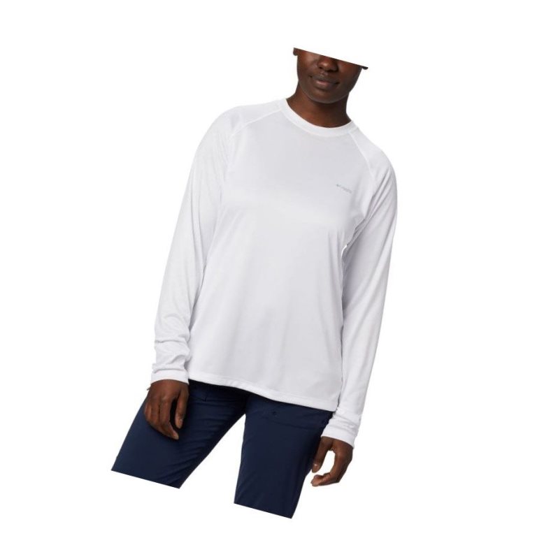 Columbia PFG Tidal Long Sleeve Sweatshirt Kadın Beyaz | 10942-RBDX