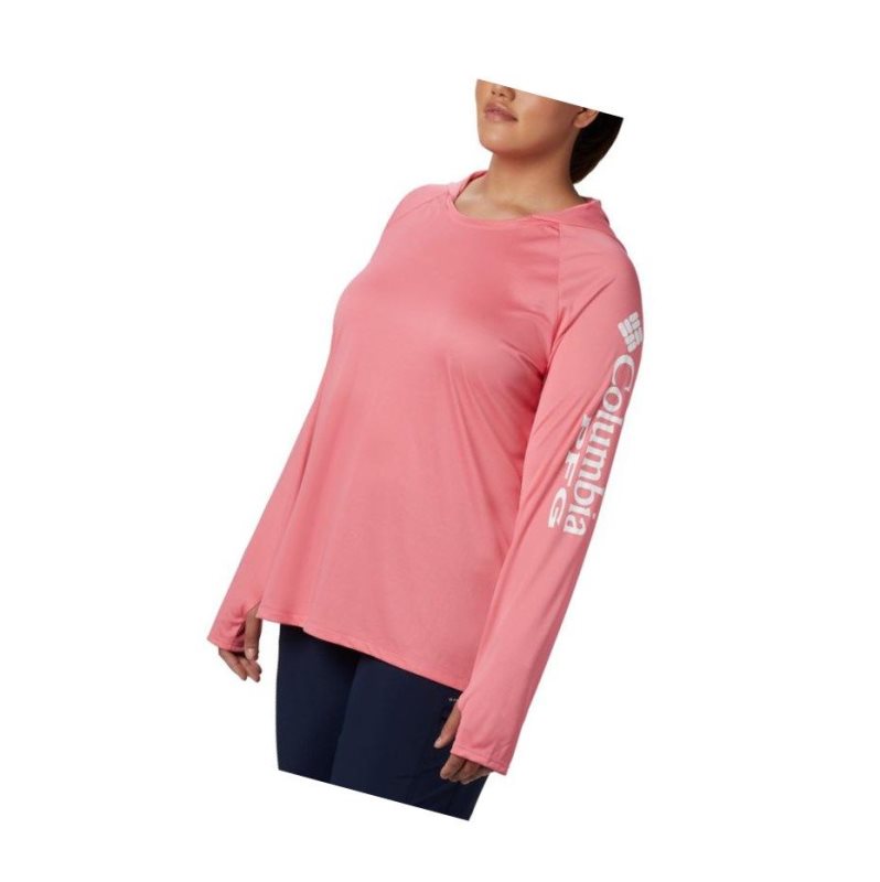 Columbia PFG Tidal Plus Size Kapşonlu Kadın Beyaz | 40857-AHRG