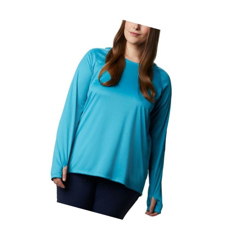 Columbia PFG Tidal Plus Size Kapşonlu Kadın Lacivert | 04912-LHYG