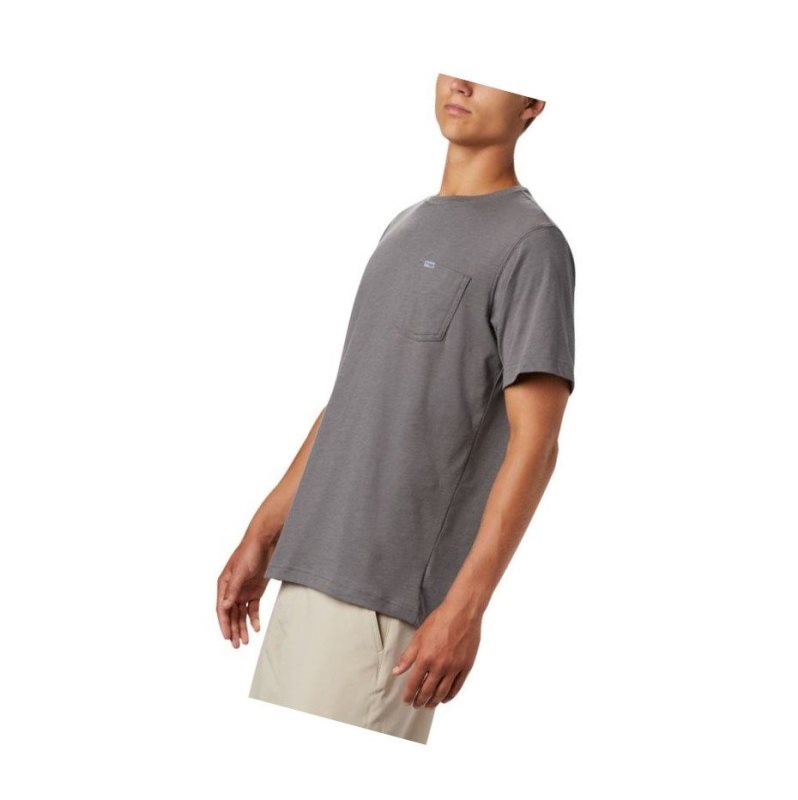 Columbia PFG Triangle Print Pocket Tişört Erkek Gri | 36914-YBHD