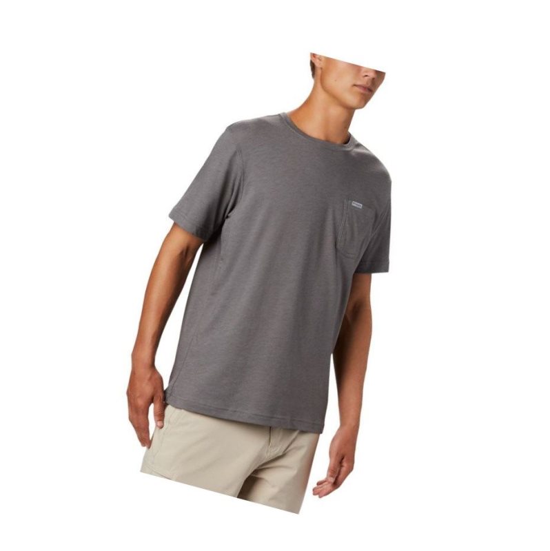 Columbia PFG Triangle Print Pocket Tişört Erkek Gri | 36914-YBHD