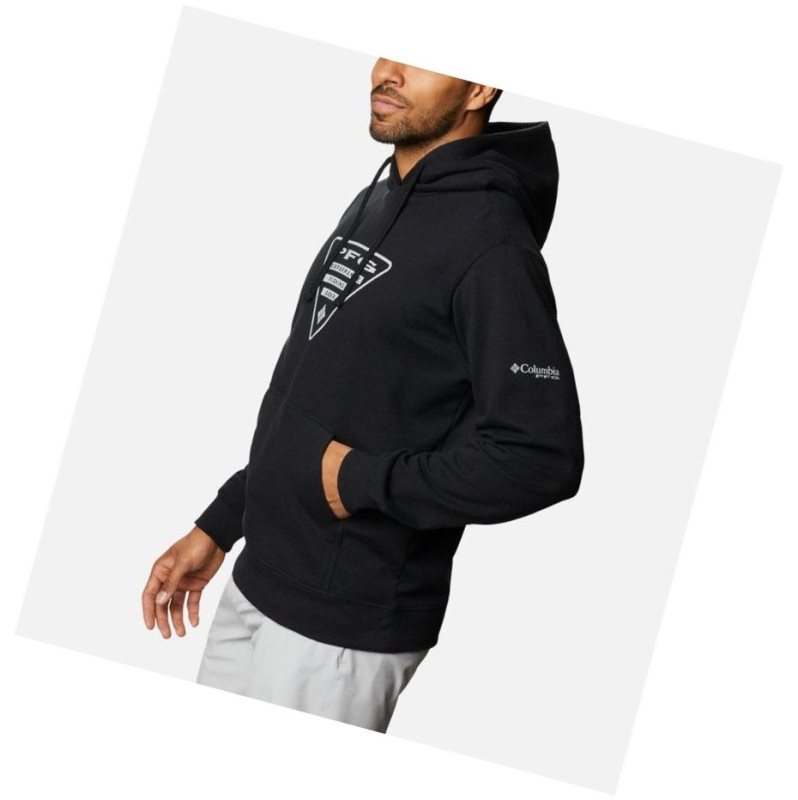 Columbia PFG Triangle Tall Kapşonlu Erkek Siyah Gri | 17208-GQCM