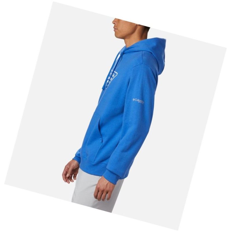 Columbia PFG Triangle Tall Kapşonlu Erkek Mavi Beyaz | 10298-USNX