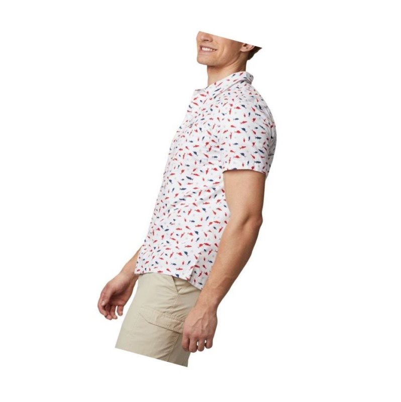 Columbia PFG Trollers Best Short Sleeve Gömlek Erkek Beyaz | 71498-DEVL
