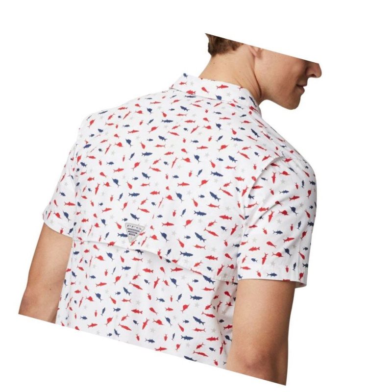 Columbia PFG Trollers Best Short Sleeve Gömlek Erkek Beyaz | 71498-DEVL