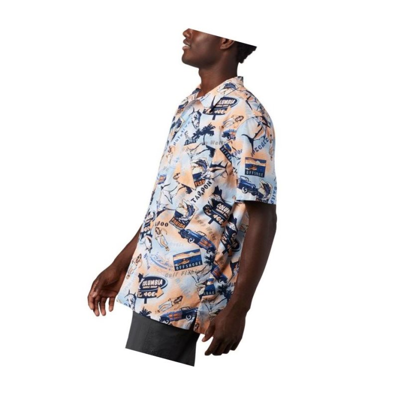 Columbia PFG Trollers Best Short Sleeve Big Gömlek Erkek Mavi | 67540-RQHB