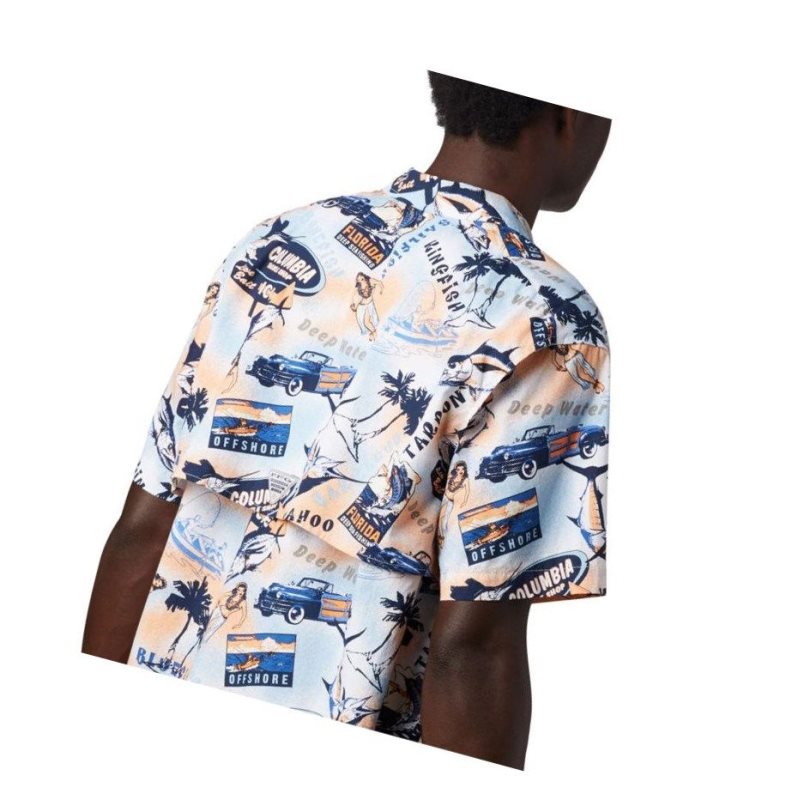 Columbia PFG Trollers Best Short Sleeve Big Gömlek Erkek Mavi | 67540-RQHB