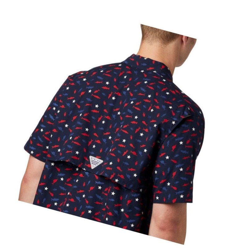 Columbia PFG Trollers Best Short Sleeve Gömlek Erkek Lacivert | 58694-GOYS