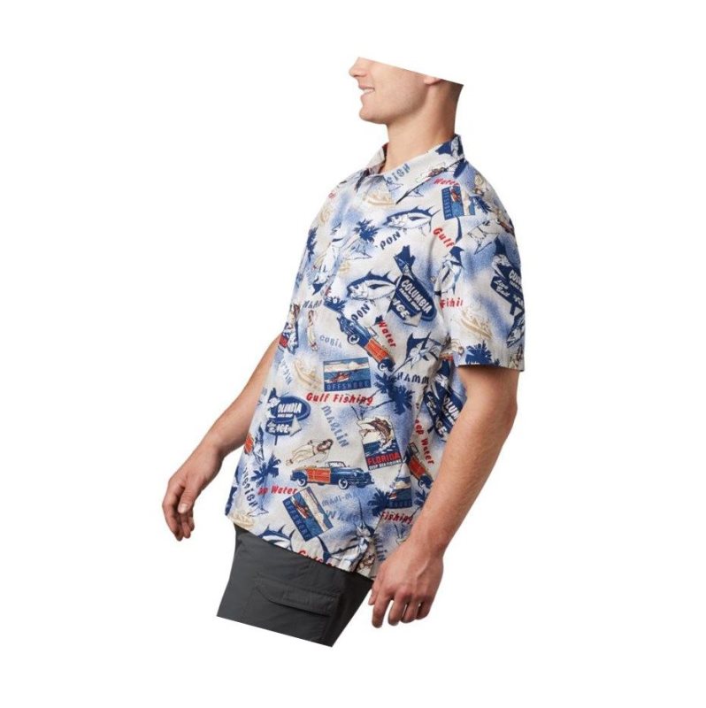 Columbia PFG Trollers Best Short Sleeve Big Gömlek Erkek Koyu Gri | 53824-FLUG