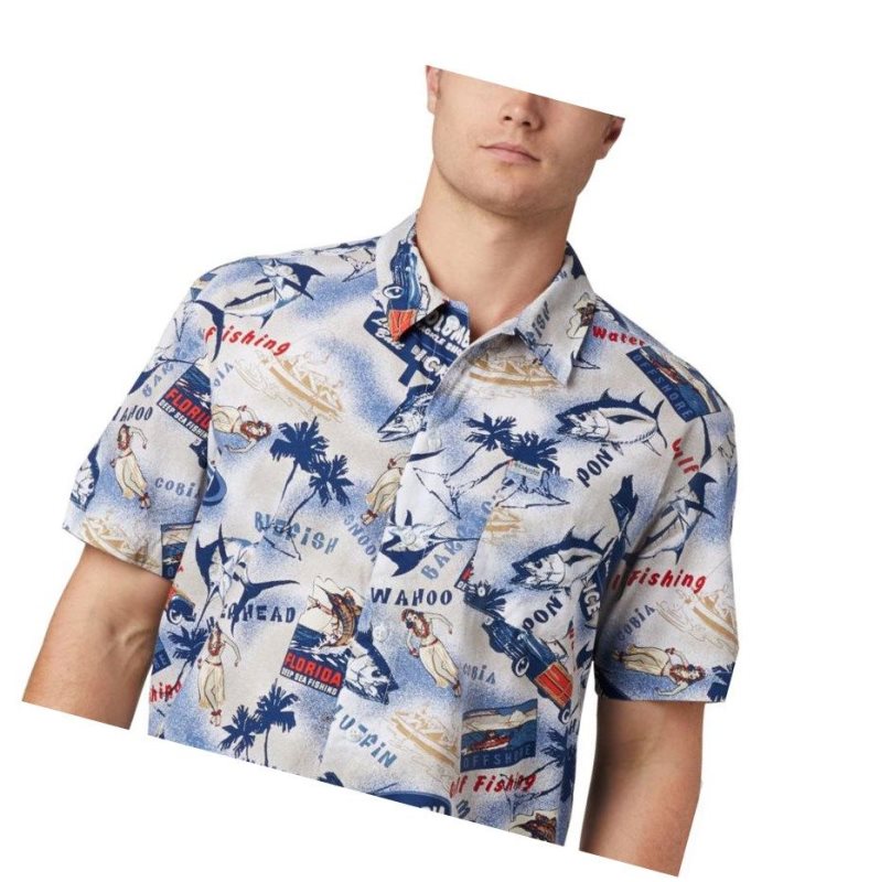 Columbia PFG Trollers Best Short Sleeve Big Gömlek Erkek Koyu Gri | 53824-FLUG