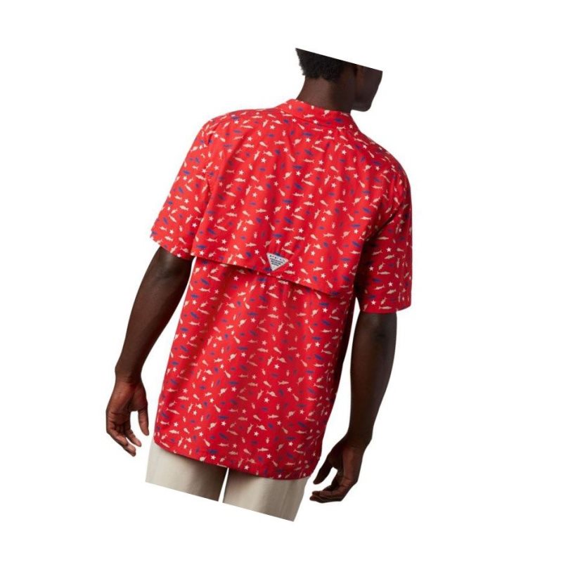 Columbia PFG Trollers Best Short Sleeve Gömlek Erkek Kırmızı | 24917-OEUC