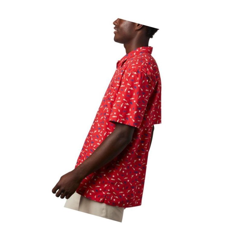Columbia PFG Trollers Best Short Sleeve Gömlek Erkek Kırmızı | 24917-OEUC