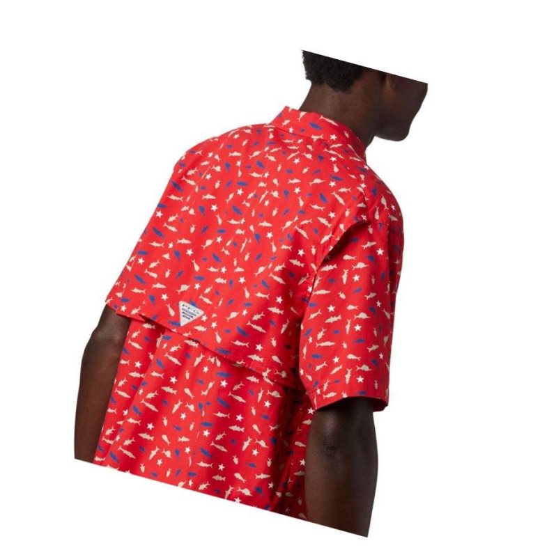 Columbia PFG Trollers Best Short Sleeve Gömlek Erkek Kırmızı | 24917-OEUC