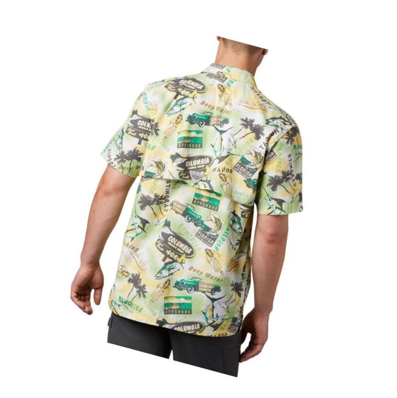 Columbia PFG Trollers Best Short Sleeve Gömlek Erkek Açık Yeşil | 19760-YMZC
