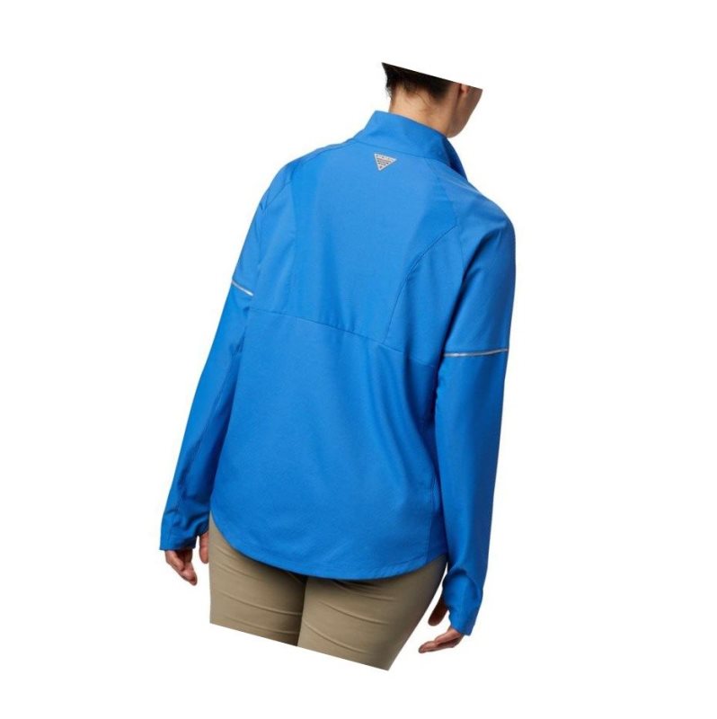 Columbia PFG Ultimate Catch ZERO Long Sleeve Hybrid Gömlek Kadın Mavi | 46275-MPED