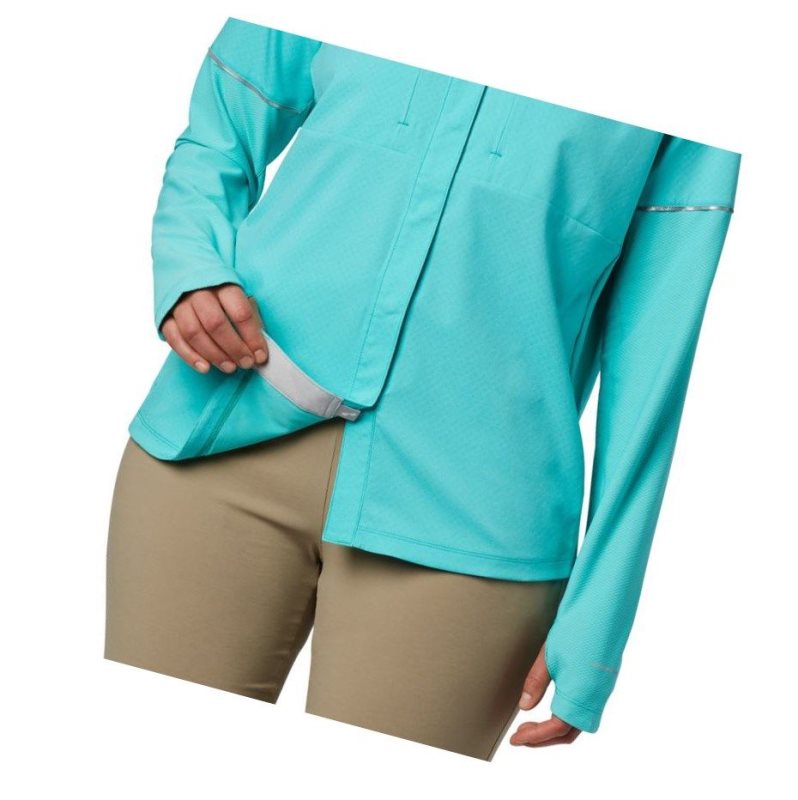 Columbia PFG Ultimate Catch ZERO Long Sleeve Hybrid Gömlek Kadın Mavi | 16973-OERD