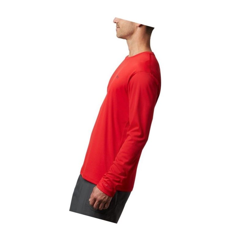 Columbia PFG Zero Rules Long Sleeve Sweatshirt Erkek Kırmızı | 83029-EARK