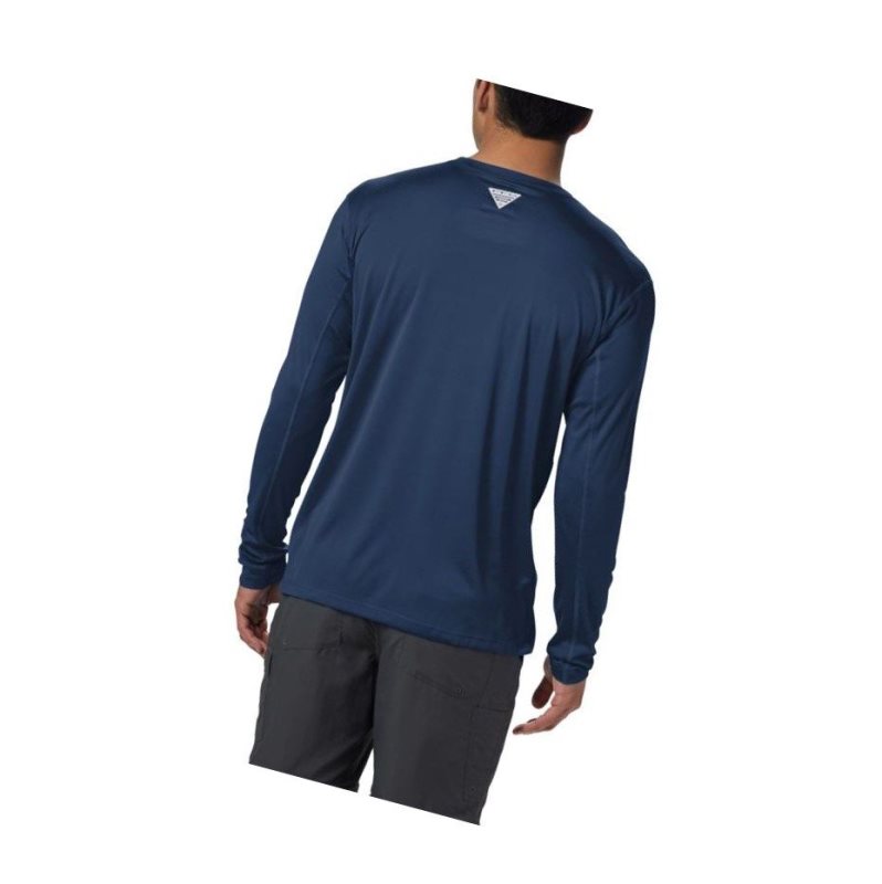 Columbia PFG Zero Rules Long Sleeve Sweatshirt Erkek Koyu Gri | 59624-OIBM