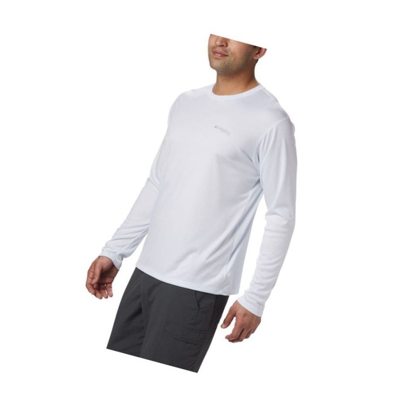Columbia PFG Zero Rules Long Sleeve Sweatshirt Erkek Beyaz | 32964-MIQG