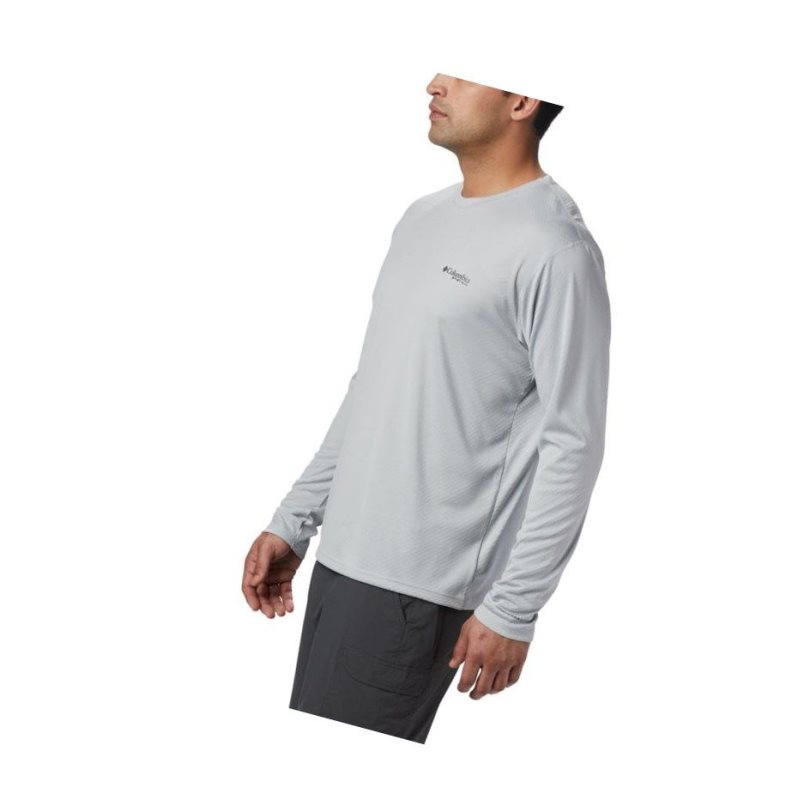 Columbia PFG Zero Rules Long Sleeve Sweatshirt Erkek Gri | 21956-TAEB