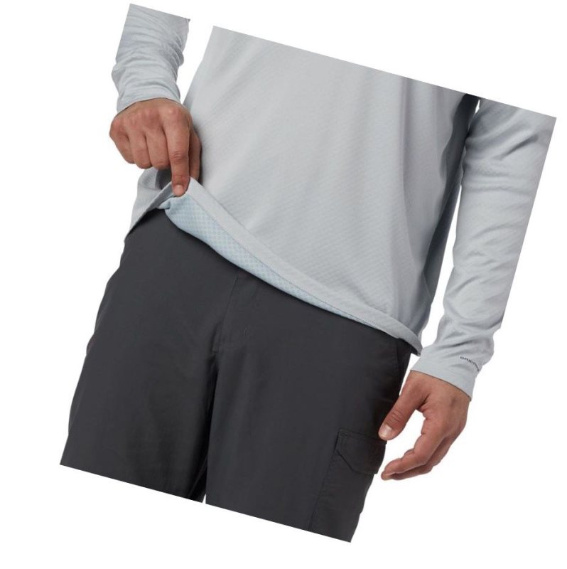 Columbia PFG Zero Rules Long Sleeve Sweatshirt Erkek Gri | 21956-TAEB