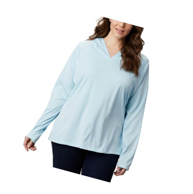 Columbia PFG Zero Rules Plus Size Kapşonlu Kadın Mavi | 95372-GTSO