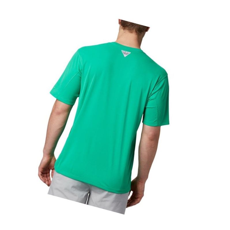Columbia PFG Zero Rules Short Sleeve Tişört Erkek Açık Yeşil | 75812-KXMY
