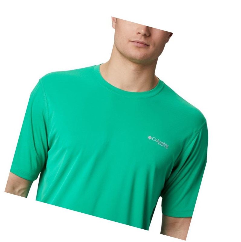 Columbia PFG Zero Rules Short Sleeve Tişört Erkek Açık Yeşil | 75812-KXMY