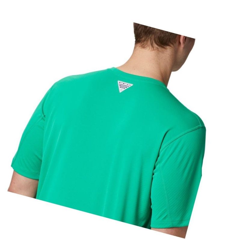 Columbia PFG Zero Rules Short Sleeve Tişört Erkek Açık Yeşil | 75812-KXMY