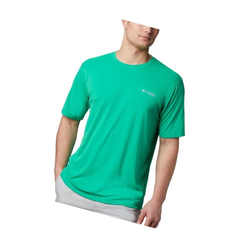 Columbia PFG Zero Rules Short Sleeve Tişört Erkek Açık Yeşil | 75812-KXMY