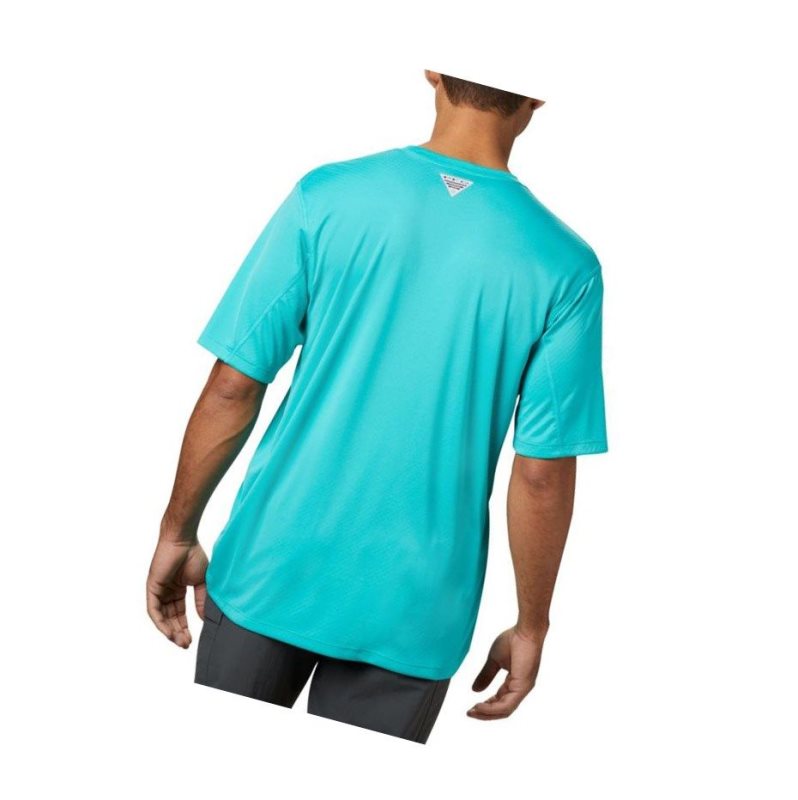Columbia PFG Zero Rules Short Sleeve Tişört Erkek Açık Turkuaz | 75429-BEPX