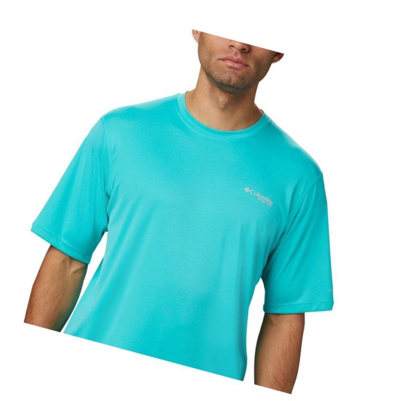 Columbia PFG Zero Rules Short Sleeve Tişört Erkek Açık Turkuaz | 75429-BEPX