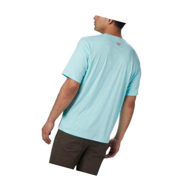 Columbia PFG Zero Rules Short Sleeve Tişört Erkek Açık Mavi | 38164-IUHO