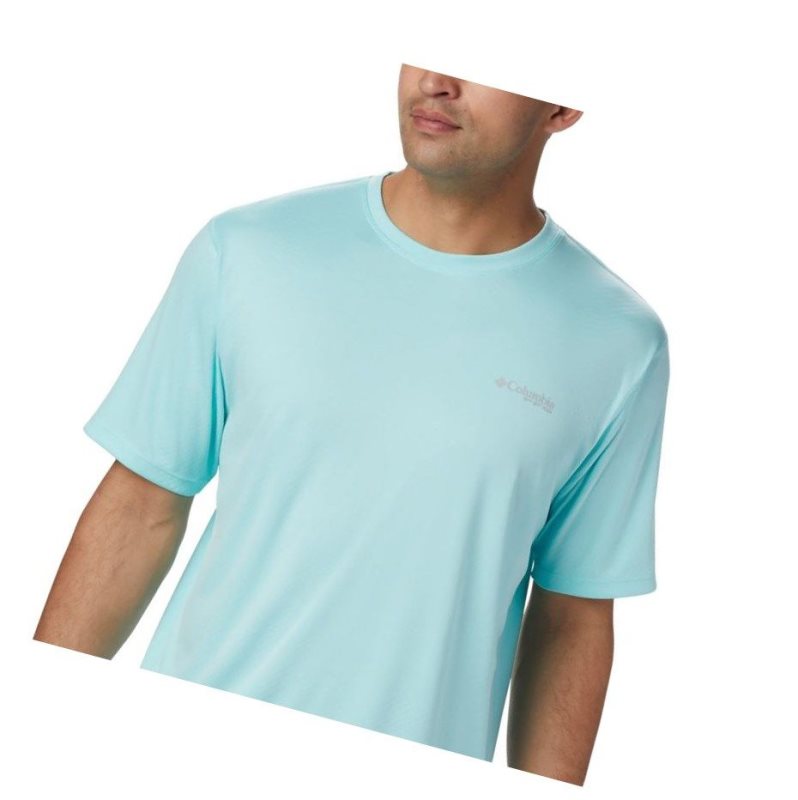 Columbia PFG Zero Rules Short Sleeve Tişört Erkek Açık Mavi | 38164-IUHO